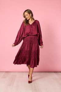 Hammock And Vine: TRAVELLER LUXE RUCHE SKIRT SHIRAZ