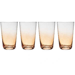 Dimpled Collection: DIMPLED SUNSET HIGHBALL TUMBLER SET