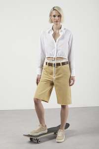 Ottodame: Otto D'Ame Linen Blend Bermuda Shorts Beige