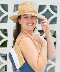 Sundaise Gia Panama Plait Caramel Hat
