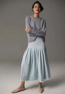 Sweater Knits: POL Bennet Cable Knit Lurex  Silver