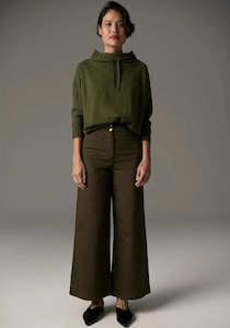 POL Beech Drawcord Knit - Khaki