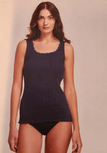 Knitwear: EGi 6510 Cotton Wide Rib Lace Trim Tank Top Blue