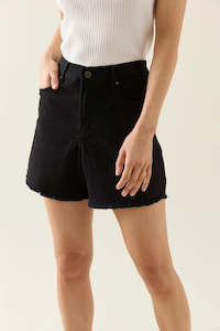 Pants Shorts: Isle of Mine Duke Denim Shorts Black