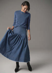 Skirts: POL Reece Skirt Denim Blue Wash