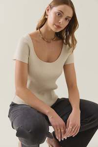 Isle Of Mine: Isle of Mine Adele Knit Tshirt Canvas