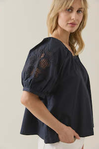 Isle of Mine Nilsa Button Top Navy