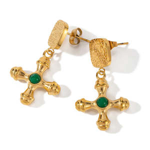 Mē the Label Biddie Earrings Emerald