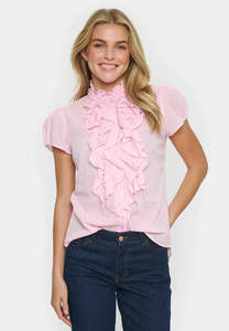Tops: Saint Tropez Tilli SS Shirt Pink Nectar