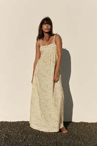 Indi & Cold AD150 Cotton Voile Dress Vanilla