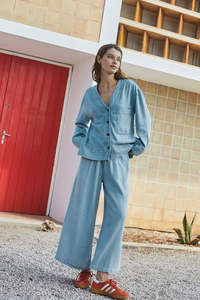 Indi & Cold VF107 Denim Effect Pants Tejano