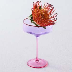 Kip & Co Lilac Colour Block Margarita Glass 2P Set