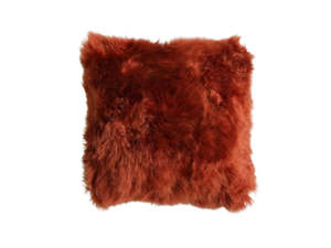 Fibre by Auskin Long Wool Sheepskin Cushion Rust