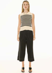 Tops: POL Bonde Tank Knit Ivory Black