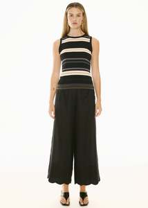 POL Fey Ribbed Tank Black Multi