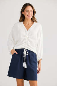 Tops: Holiday Happy Hour Top White