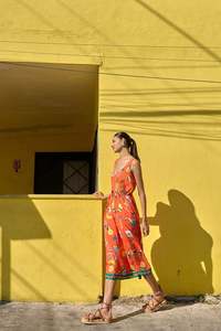 Dresses: Haven Cabana Tie Dress Brasil Coral