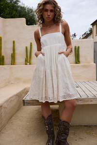 Dresses: Talisman Goddess Mini Dress Off White