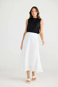 Shanty Sicily Skirt Tulip White Linen