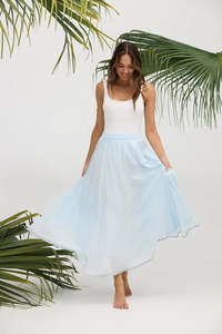 Skirts: Holiday Village Skirt Ice Blue