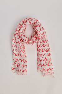 Accessories: Holiday Life Scribe Scarf Coral