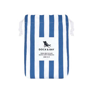 Dock & Bay Poncho Mini Cabana Collection Whitsunday Blue (Hooded Towel) 2-4 Years