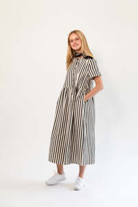 Lollys Laundry Aliya Maxi Dress LS Stripe