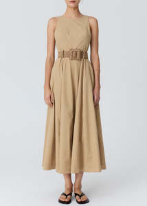 Pol Odette Dress Belted Camel