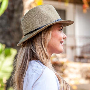 Accessories: Travaux en Cours Borsalino Hat Leather Strap Coffee