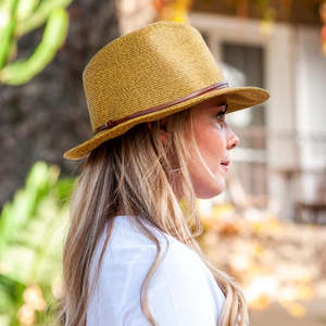 Travaux en Cours Borsalino Hat Leather Strap Saffran