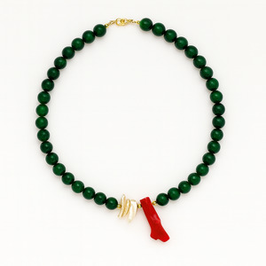 Jewllery: Mē the Label Moss & Coral Necklace