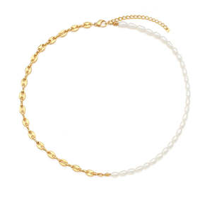 Mē the Label Pearl Link Necklace (Magnetic Clasp)