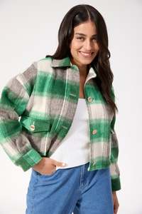Jackets Coats: Haven Fargo Cropped Jacket Green
