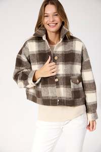 Haven Fargo Cropped Jacket Brown