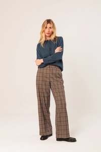 Indi & Cold NJ277 Plaid Pants Vison