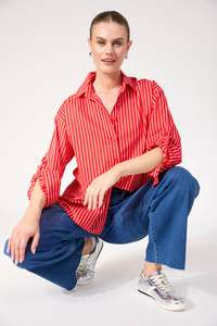 Haven Fairbanks Stripe Shirt Red