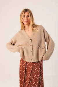 Indi & Cold FG506 Cashmere Cardigan Beige