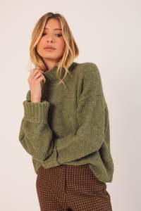Indi Cold: Indi & Cold RD452 Perkins Collar Sweater Menta