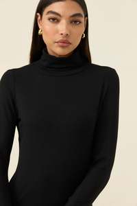 Isle of Mine Naria Roll Neck Top Onyx