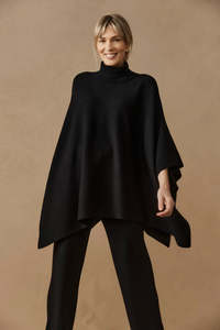 Eb & Ive Samira Poncho Black