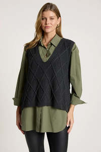 Eb & Ive Liora Knit Vest Char