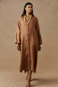 Dresses: Eb & Ive Bajau Button Dress Clay