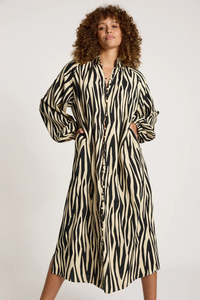 Dresses: Eb & Ive Bajau Button Dress Savanna