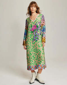 Me369 Violet Shipibo V Neck T-Dress