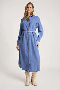 Dresses: Eb & Ive Bodhi Denim Shirt Dress Denim