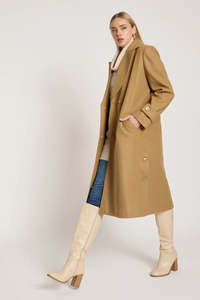 Jackets Coats: Eb & Ive Sable Coat Mocha