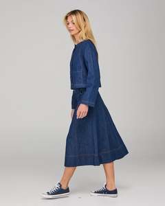 Skirts: Boom Shankar Fumiko Skirt Dark Denim