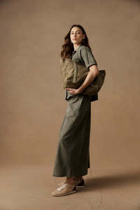 Eb & Ive Bodhi Denim Skirt Olive
