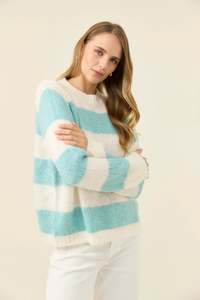 Isle Of Mine: Isle of Mine  Pallas Stripe Jumper Ice Blue