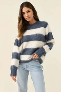 Isle of Mine  Pallas Stripe Jumper Navy